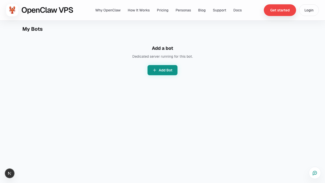 Dashboard Add Bot state
